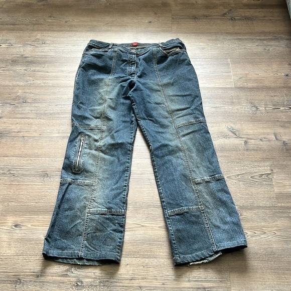 Olsen Europe Mona Carpenter Style Jeans size 14 Wife Leg Zipper Detail 90s Y2K - Picture 10 of 10